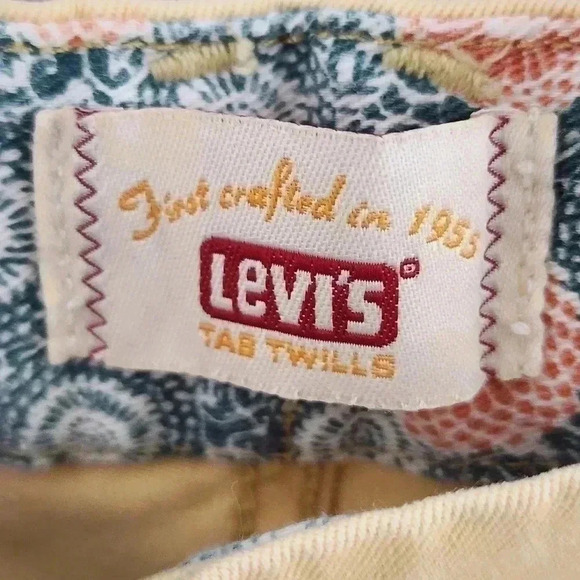 Vintage Y2k Levi's Tab Twills Yellow Stretched Women's Jean Capris 10 - Picture 5 of 8